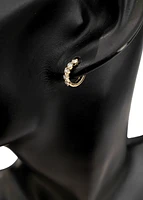 14K Yellow Gold 0.49 cttw Diamond Hoop Earrings