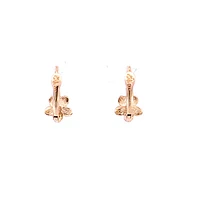 10K Yellow Gold Flower and Cubic Zirconia Baby Earrings