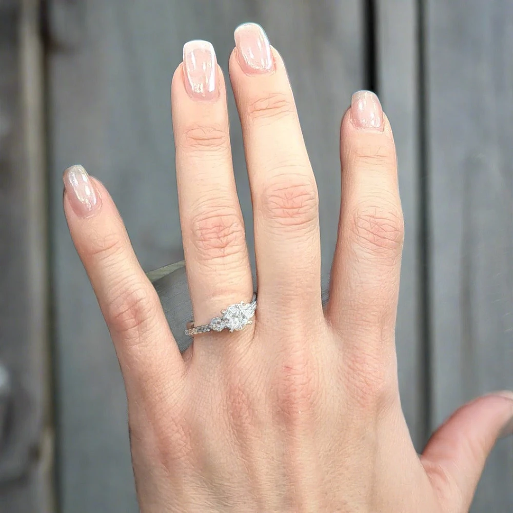 14K White Gold 1.56cttw Round Lab Grown Diamond Engagement Ring