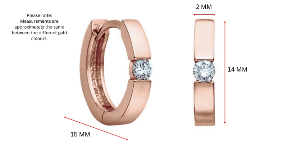 10K Gold 0.05 cttw Diamond Hoop Earrings - Yellow Gold