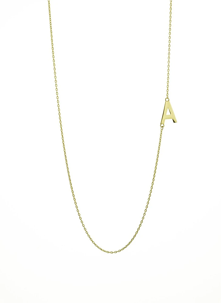 10K Initial Pendant - Letter A / Gold