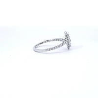 14K White Gold 0.97cttw Lab Grown Marquise Cut Halo Diamond Ring