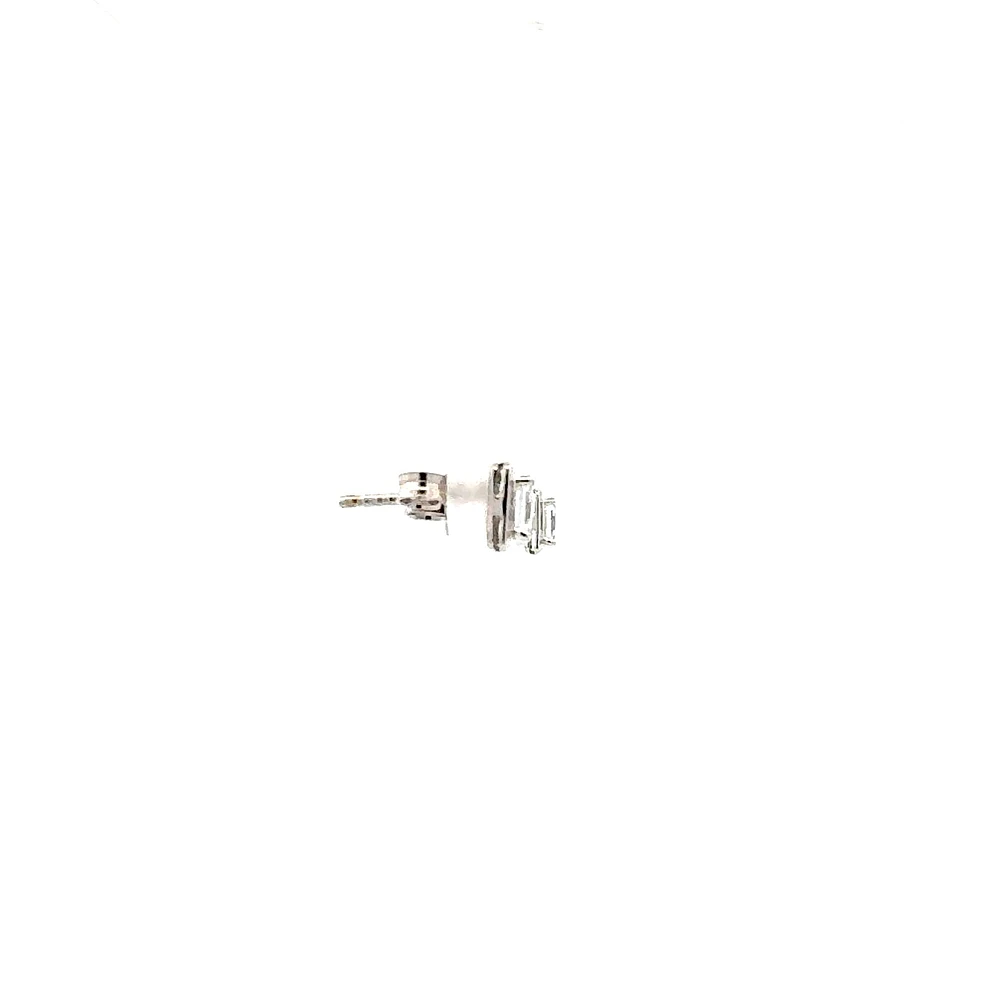 10K White Gold 0.46cttw Lab Grown Emerald Cut Diamond Earrings