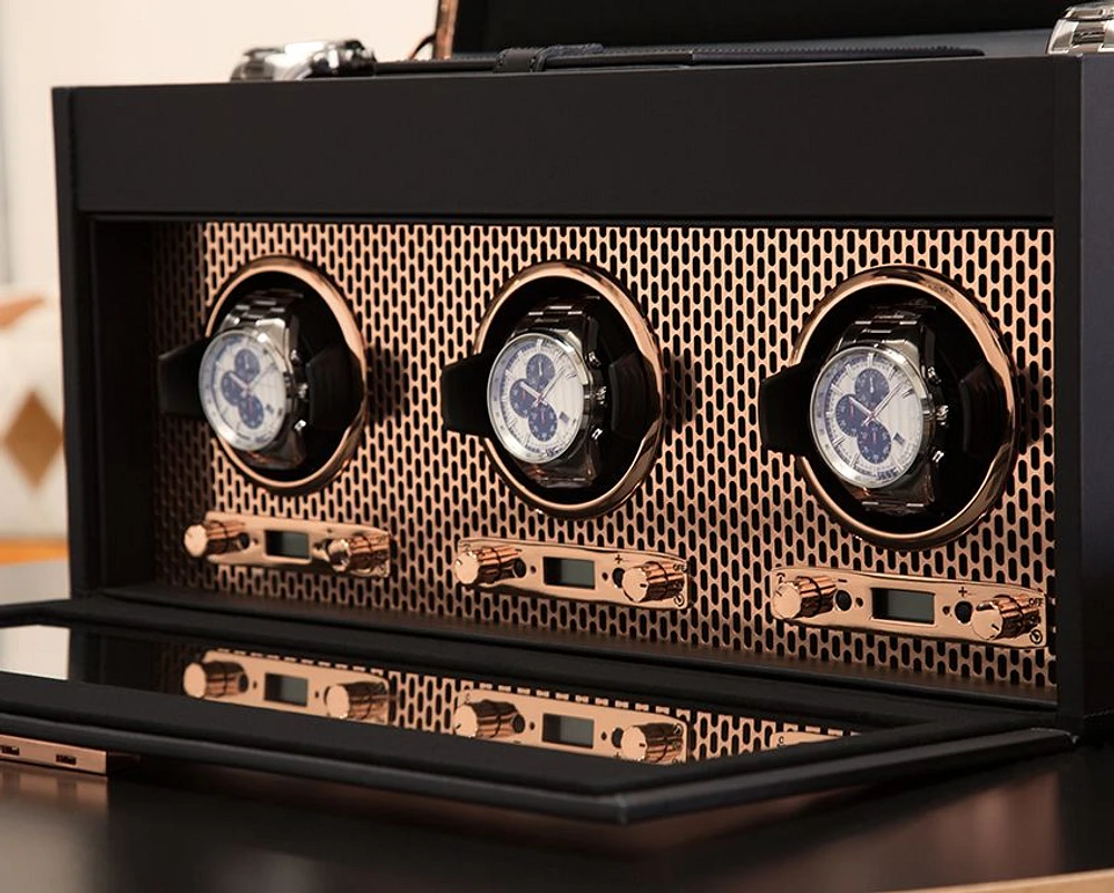 Axis Triple Watch Winder with Storage 