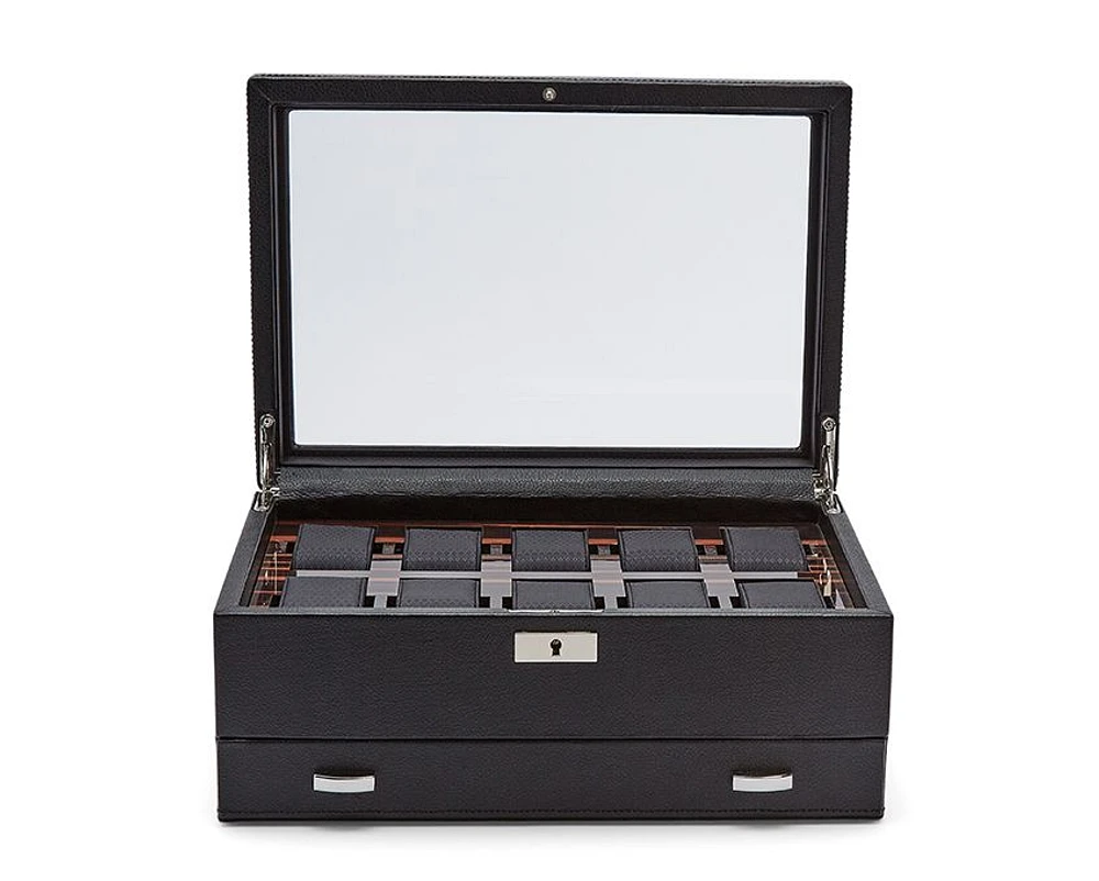Roadster 10 Piece Watch Box with Drawer
