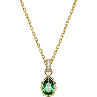 Swarovski Chroma pendant, Pear cut, Green, Gold-tone plated - 5648751