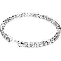Swarovski Matrix Tennis bracelet, Round cut, White, Rhodium plated - 5648937