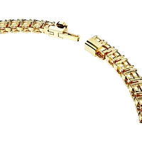 Swarovski Matrix Tennis bracelet, Round cut, White, Gold-tone plated - 5657664