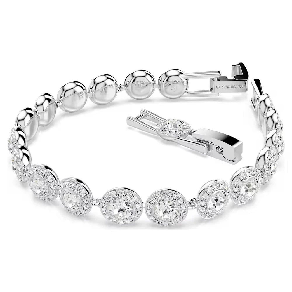 Swarovski Una Tennis bracelet Round cut, White, Rhodium plated - 5682279