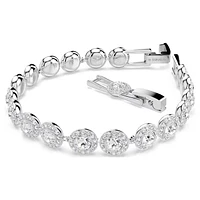 Swarovski Una Tennis bracelet Round cut, White, Rhodium plated - 5682279