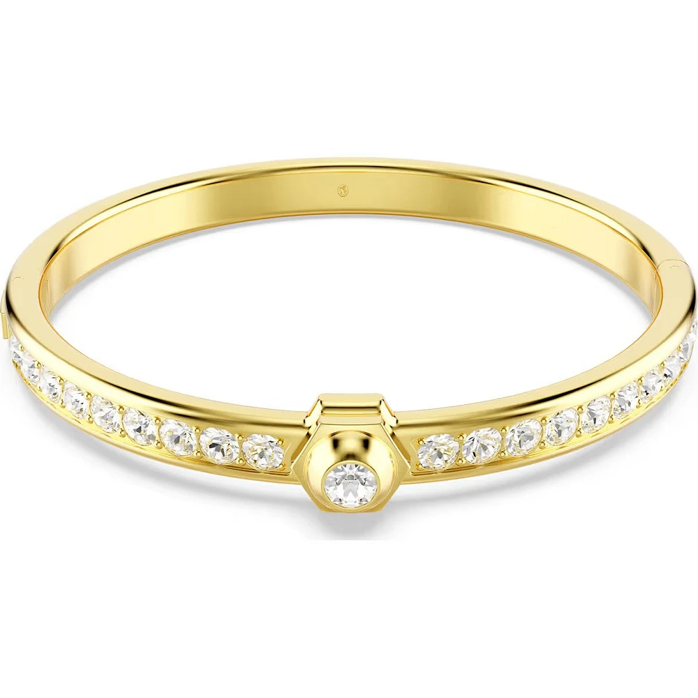 Swarovski - Numina bangle, Round cut, White, Gold-tone plated 5688493