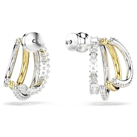 Swarovski - Hyperbola hoop earrings, Mixed cuts, Mini, White, Mixed metal finish - 5689718/5701590 (SS)