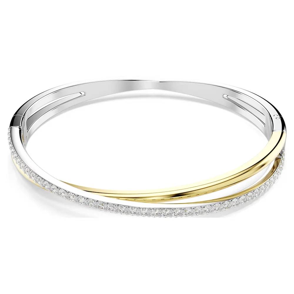 Swarovski - Hyperbola bangle Round cut, White, Mixed metal finish - 5689720