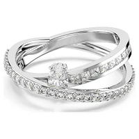 Swarovski - Hyperbola ring Mixed cuts, White, Rhodium plated - 5691231