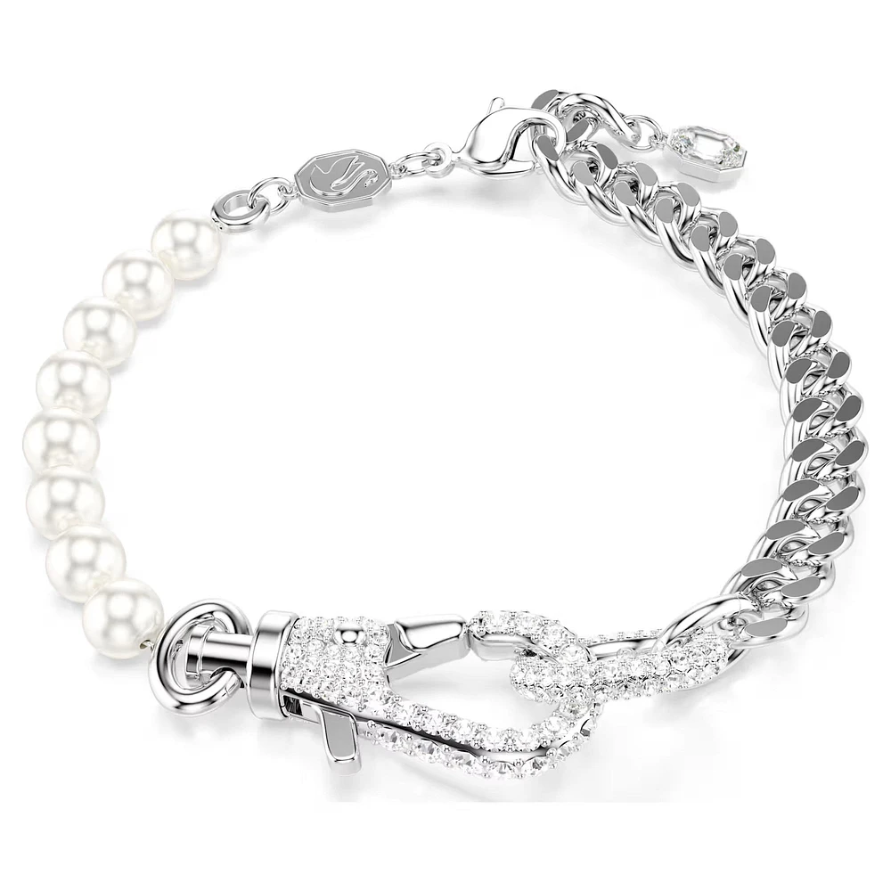 Swarovski - Dextera bracelet Pavé, Crystal pearl, White, Rhodium plated - 5696256 - Discontinued