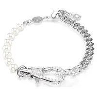 Swarovski - Dextera bracelet Pavé, Crystal pearl, White, Rhodium plated - 5696256 - Discontinued