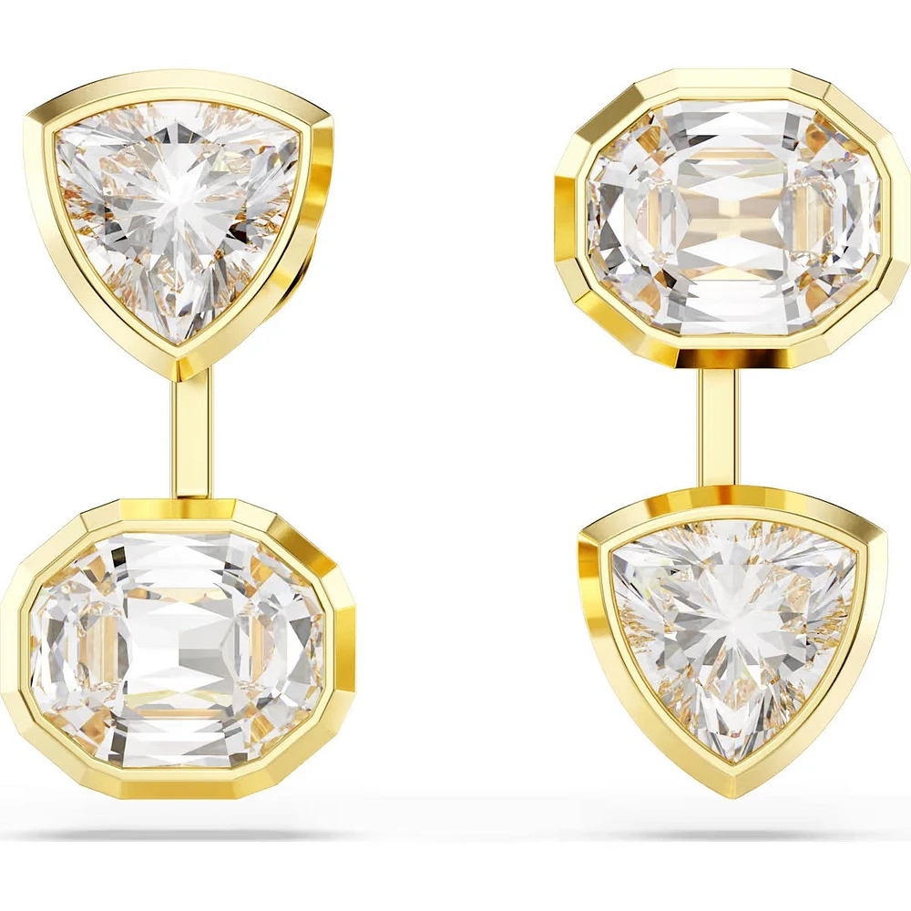 Swarovski - Imber earring jackets, Asymmetrical design, Mixed cuts, White, Gold-tone plated 5705461