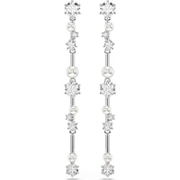 Swarovski - Constella drop earrings, Crystal pearl, Round cuts, White, Rhodium plated 5705614