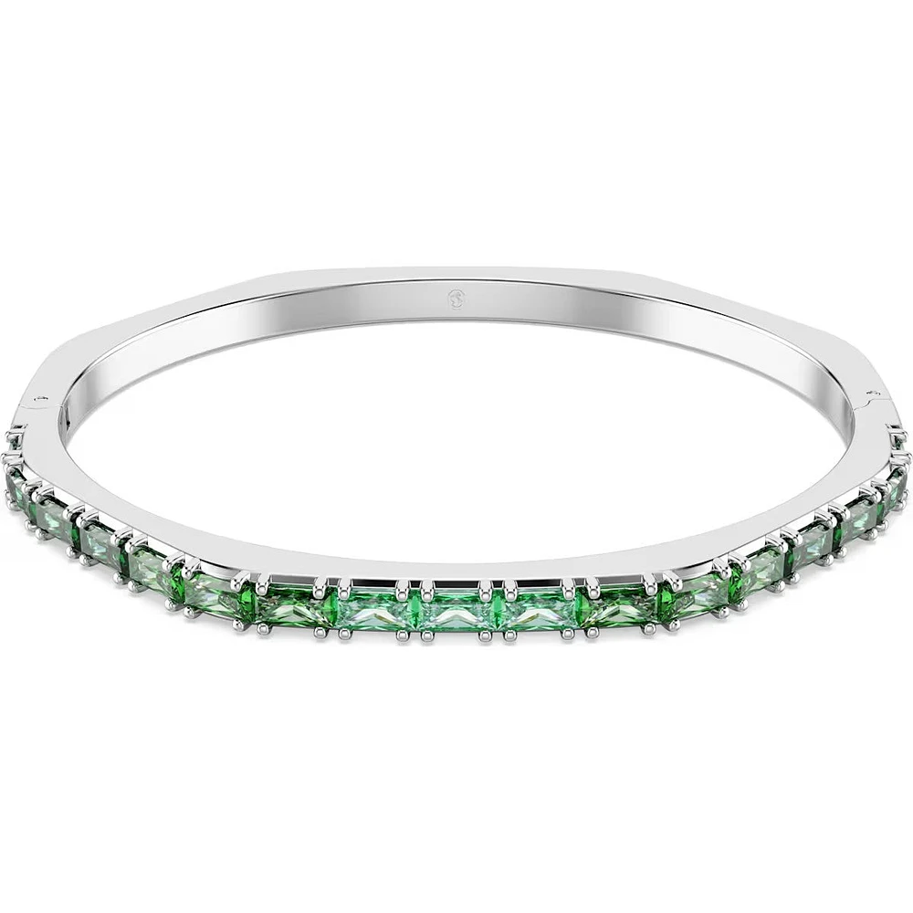 Swarovski - Matrix bangle, Baguette cut, Green, Rhodium plated 5705785