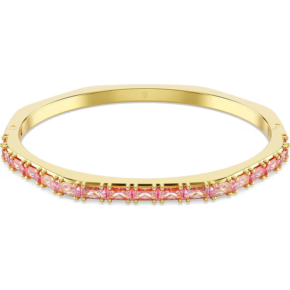 Swarovski - Matrix bangle, Baguette cut, Pink, Gold-tone plated 5705791
