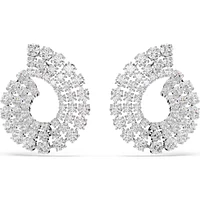 Swarovski - Matrix hoop earrings, Mixed round cuts, White, Rhodium plated 5705834