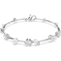 Swarovski - Constella Tennis bracelet, Crystal pearl, Round cuts, White, Rhodium plated 5707511