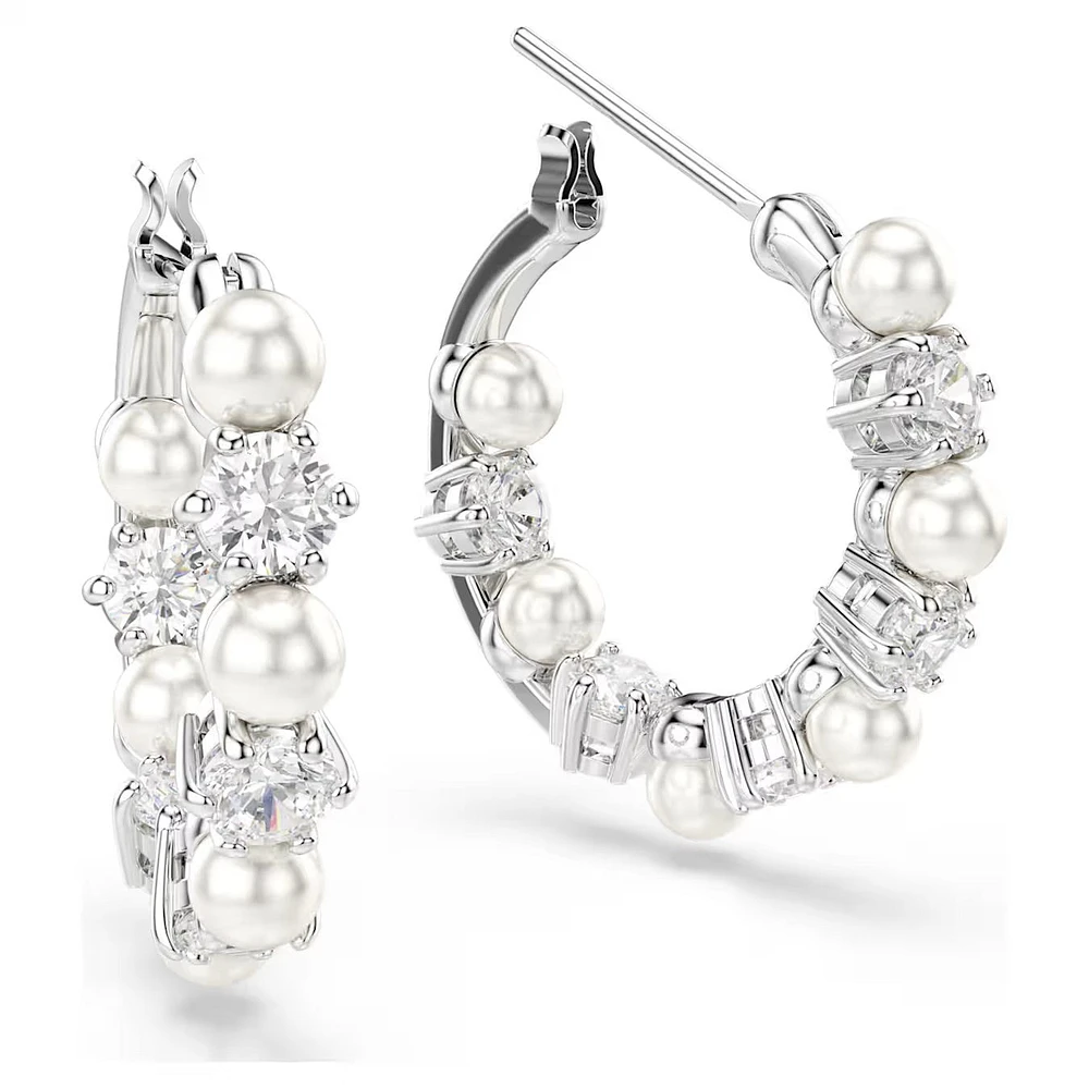 Swarovski Matrix Pearl Hoop Earrings - 5709256/5720885 (SS)
