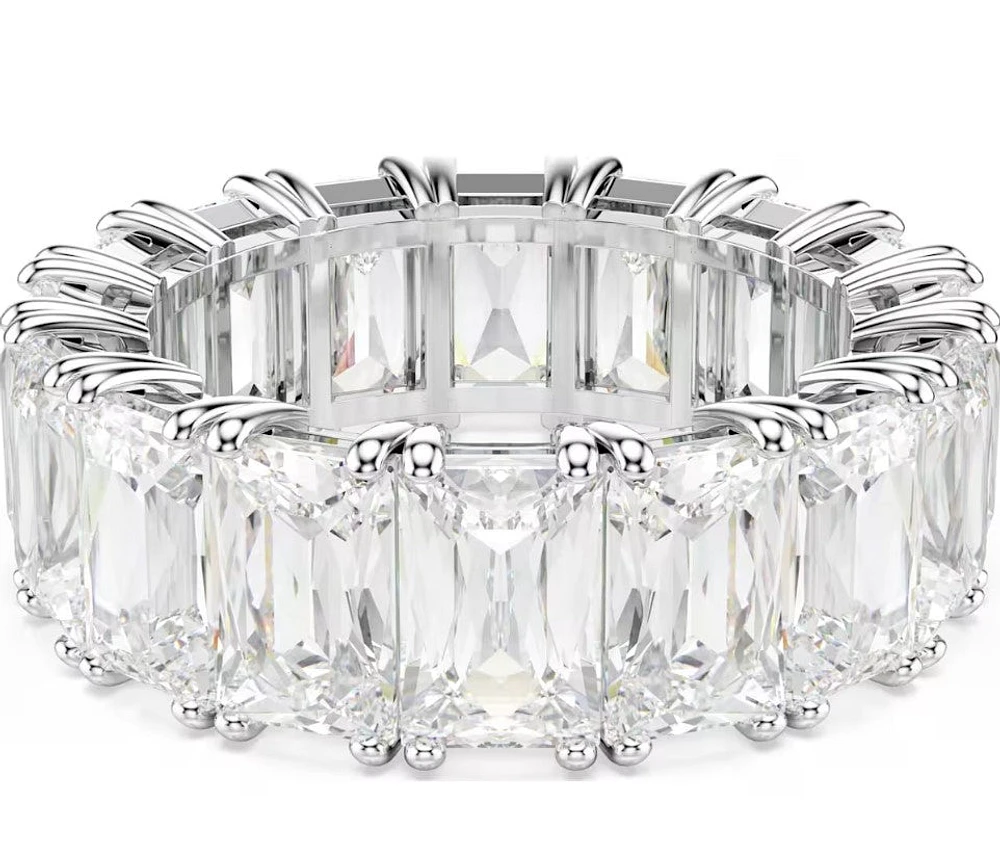 Swarovski - Matrix Vittore ring, Baguette cut, White, Rhodium plated - 5709276