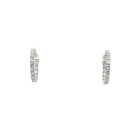 10K White Gold 0.50cttw Lab Grown Diamond Huggie / Hoop Earrings