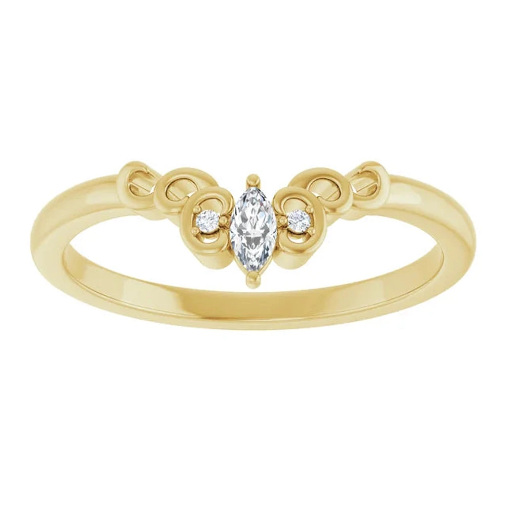 14K White, Yellow or Rose Gold 0.07cttw Diamond Ring - Earth Grown Diamonds /