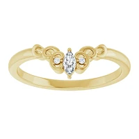 14K White, Yellow or Rose Gold 0.07cttw Diamond Ring - Earth Grown Diamonds /