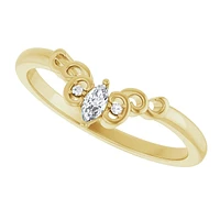 14K White, Yellow or Rose Gold 0.07cttw Diamond Ring - Earth Grown Diamonds /