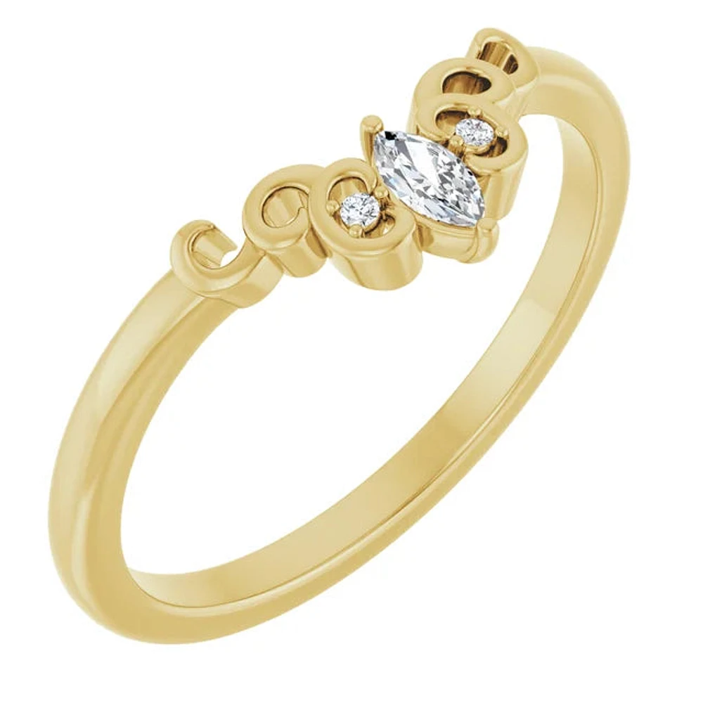 14K White, Yellow or Rose Gold 0.07cttw Diamond Ring - Earth Grown Diamonds /