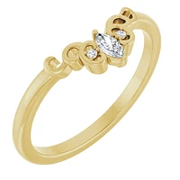 14K White, Yellow or Rose Gold 0.07cttw Diamond Ring - Earth Grown Diamonds /