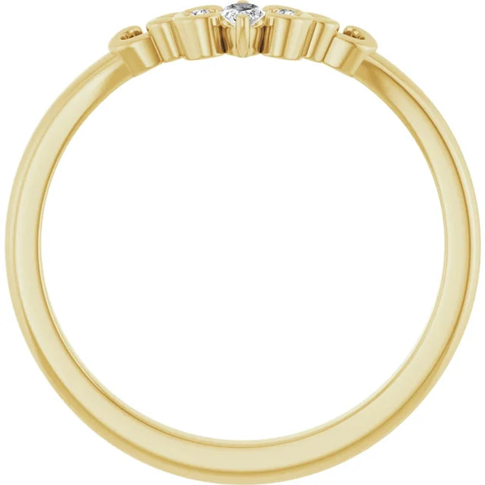 14K White, Yellow or Rose Gold 0.07cttw Diamond Ring - Earth Grown Diamonds /