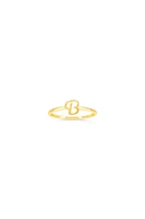 10K Yellow Gold Initial Rings - Letter A