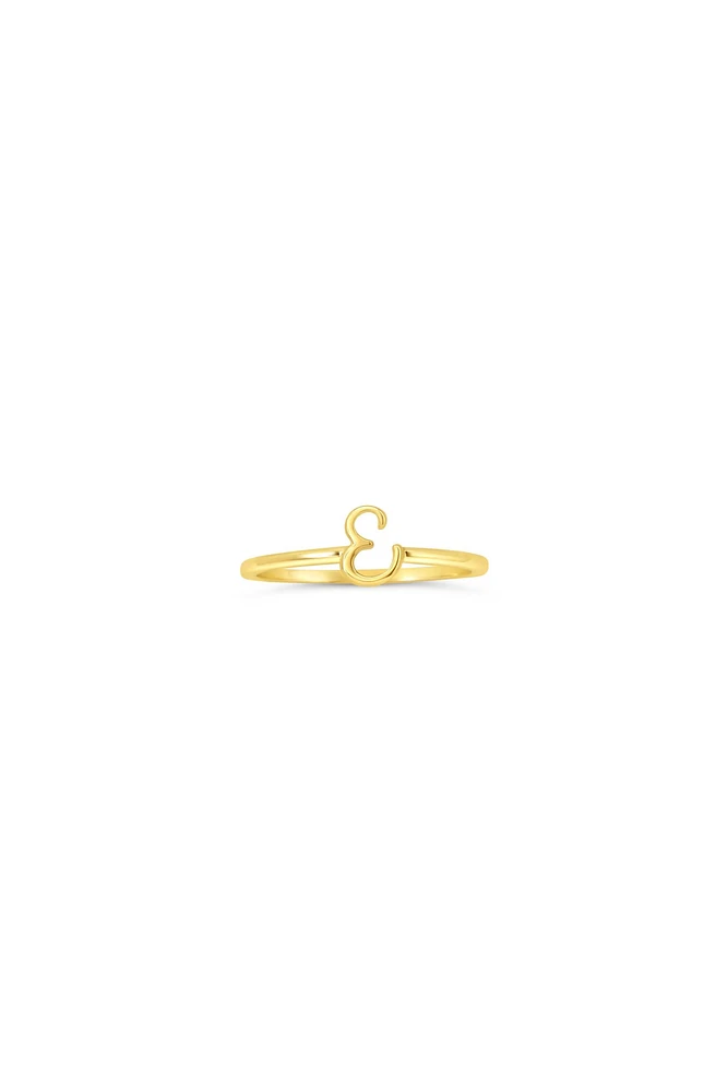 10K Yellow Gold Initial Rings - Letter A