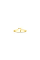 10K Yellow Gold Initial Rings - Letter A