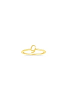 10K Yellow Gold Initial Rings - Letter A