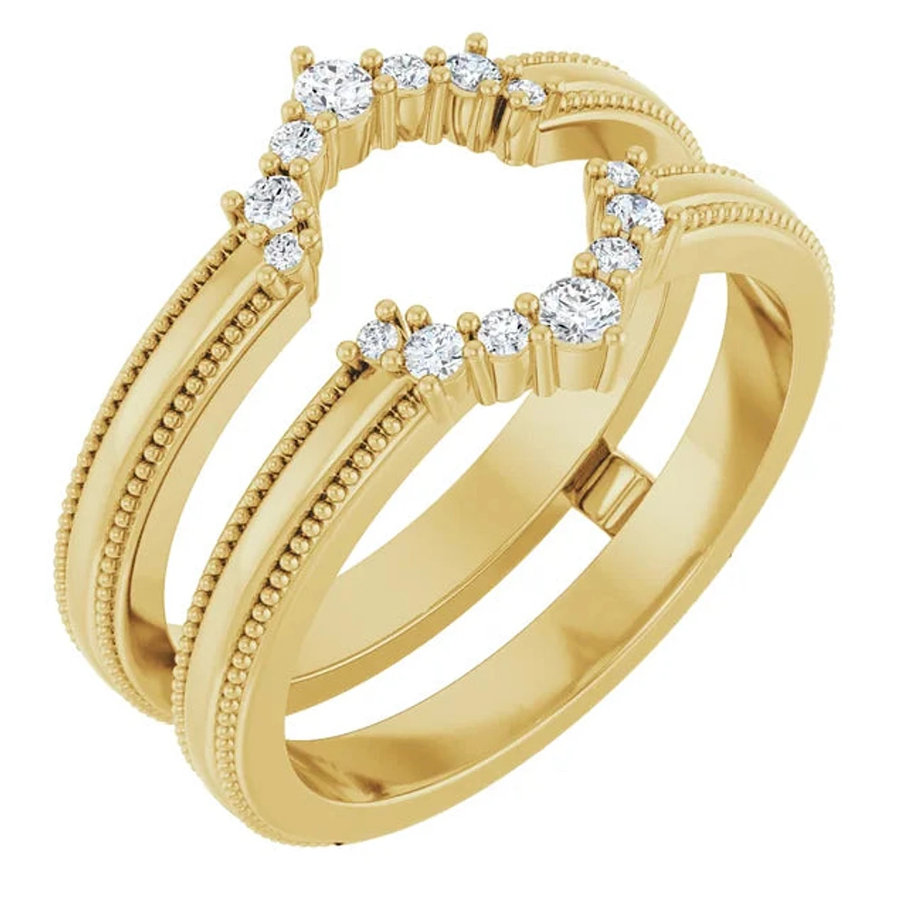 14K White, Yellow or Rose Gold 0.165cttw Diamond Ring - Lab Grown Diamonds /