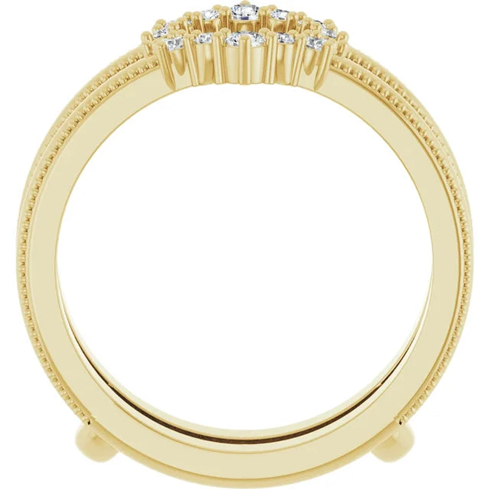 14K White, Yellow or Rose Gold 0.165cttw Diamond Ring - Lab Grown Diamonds /
