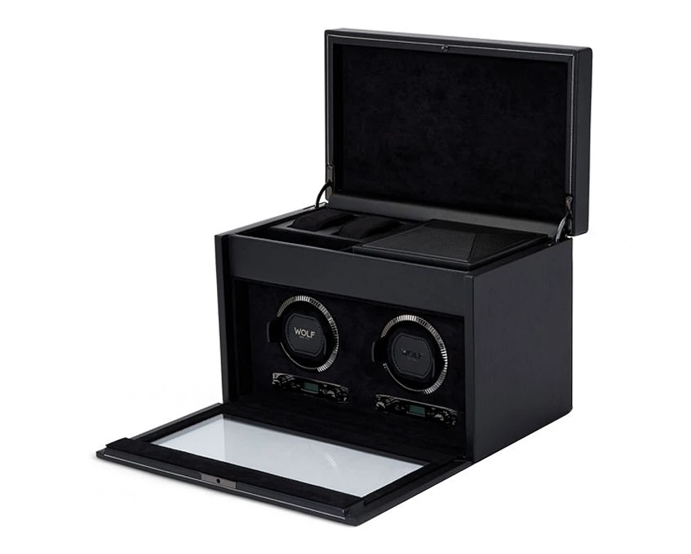British Racing Double Watch Winder with Storage 