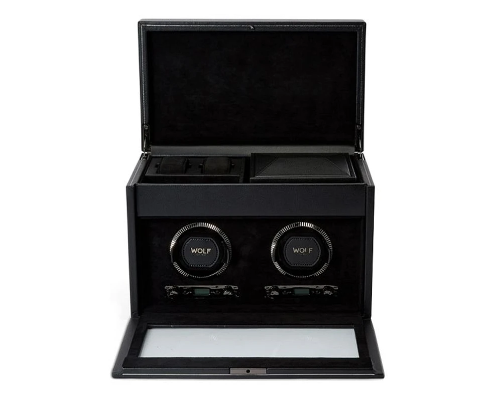 British Racing Double Watch Winder with Storage 