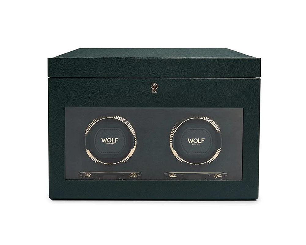 British Racing Double Watch Winder with Storage 
