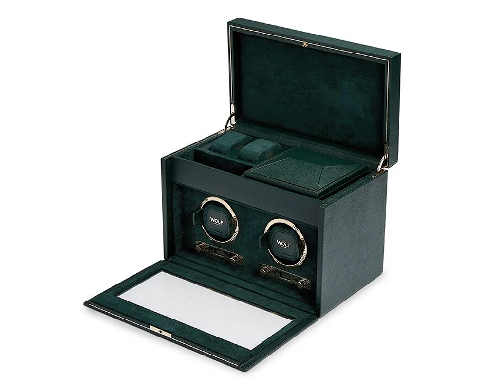 British Racing Double Watch Winder with Storage 