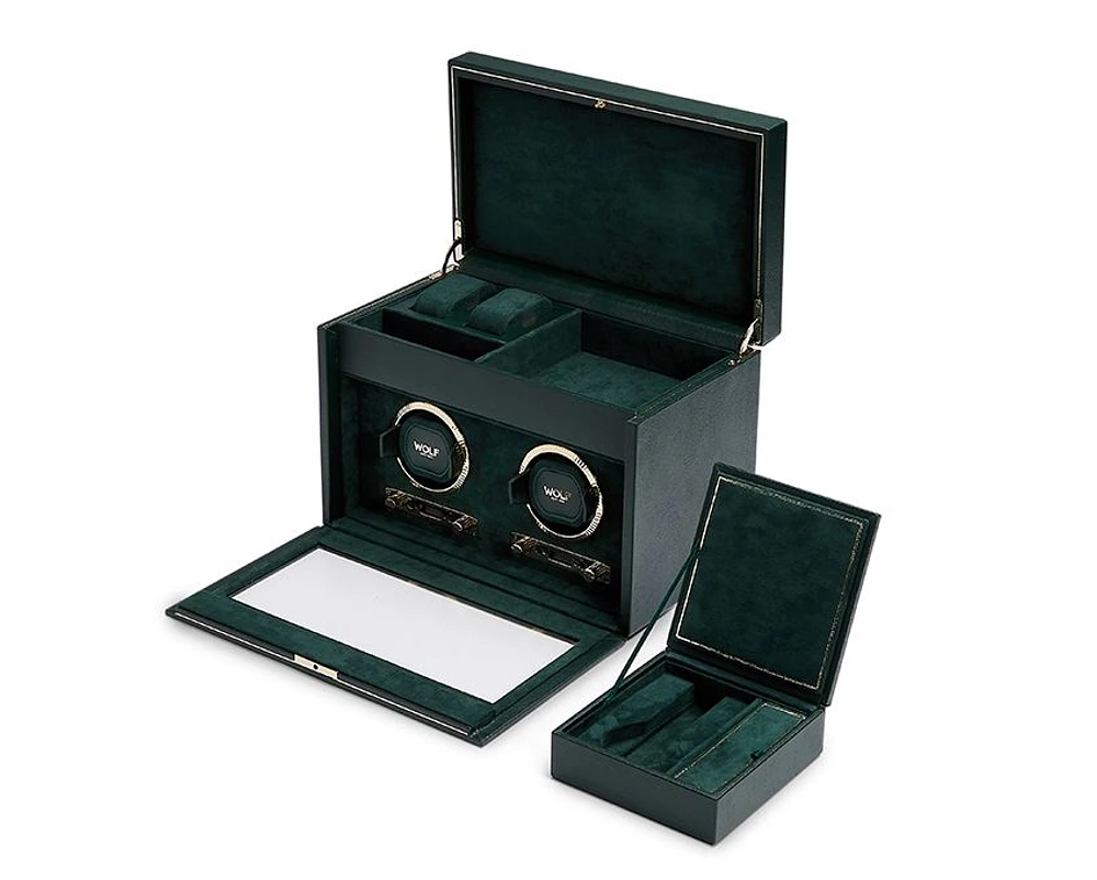 British Racing Double Watch Winder with Storage 