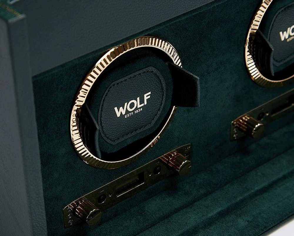 British Racing Double Watch Winder with Storage 