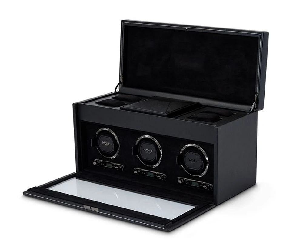 British Racing Triple Watch Winder with Storage 