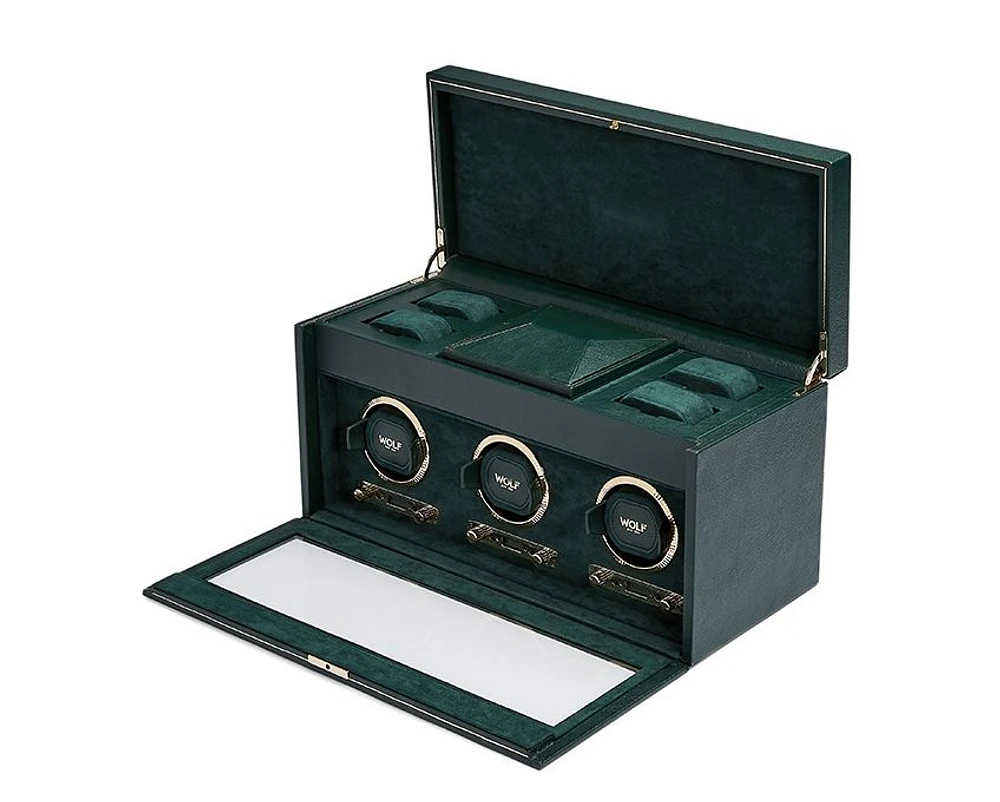 British Racing Triple Watch Winder with Storage 