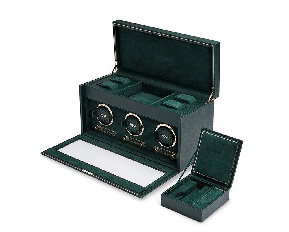 British Racing Triple Watch Winder with Storage 
